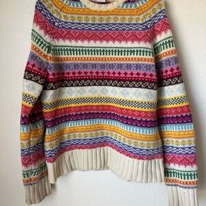 Cottagecore Wool GAP Colorful Patterned Women's Sweater